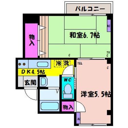 廣瀬ハイツの物件間取画像